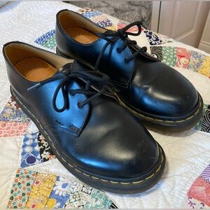 1461 WOMEN'S SMOOTH BLACK LEATHER OXFORD SHOES sz 7.5-8